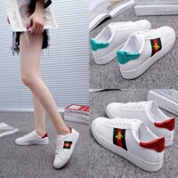 (FULLBOX+TẶNG TẤT) giày thể thao nữ trắng gót xanh, đỏ cực kỳ cá tính, mix đồ cực chất HOT NHÂT