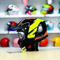 Fullface Tháo Hàm Yohe 890 T4 Đen Cam Vàng Bóng