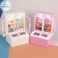 Fullpowernew 1: 12 Nhà Búp Bê Thu Nhỏ Đồ Uống Tủ Đông Phát Sáng Siêu Thị Tủ Kem Mô Hình Trang Trí Đồ Chơi Nhà Búp Bê Phụ Kiện vn