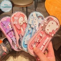 Fullpowernew Sanrio Hello Kitty Muỗng Nĩa Cinnamoroll Kuromi Bộ Đồ Ăn Inox Bộ Đồ Ăn Di Động Anime Flatware Có Hộp vn