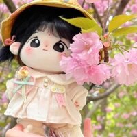 Fumanman Cotton Doll 20CM Gió Dễ Thương Tóc Đen Bé Gái Búp Bê Có Thể Thay Đổi Quần Áo Cho Bé Đồ Chơi Sang Trọng Làm Quà Tặng Cho Bạn Gái