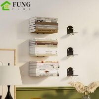 Fung 2 Chiếc Sắp Xếp Sách, Kệ Trưng Bày Nổi Vô Hình, Phụ Kiện Thiết Thực Kệ Sách Treo Tường Trang Trí Nhà Cửa Trong Nhà