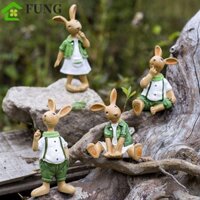 Fung 2 Tượng Thỏ, Nhựa Dễ Thương Hình Thỏ, Phong Cảnh Vi Mô Sáng Tạo Mô Phỏng Thủ Công Mô Hình Thỏ Giáng Sinh