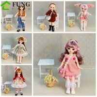 Fung 30cm BJD Búp bê có quần áo, có tóc giả Trang điểm tóc dài Búp bê BJD, Búp bê trẻ em Bóng thanh lịch Khớp ngón cao gót Công chúa trang điểm chung Búp bê trẻ sơ sinh