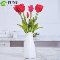 Fung 5 Chiếc Hoa Tulip Vẹt Nhân Tạo, Sang Trọng 5 Đầu Mô Phỏng Bó Hoa Tulip, Bình DIY Trang Trí Handmade Cảm Ứng Thực Tế Hoa Giả Trang Trí Sinh Nhật