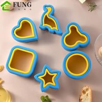 Fung 6 Khuôn Bánh Quy, Bộ Cắt Bánh Sandwich Bằng Thép Không Gỉ Cạnh Nhựa & Niêm Phong, Khuôn Nhà Bếp Họa Tiết Hoạt Hình Cắt Trái Cây Trẻ Em