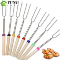 Fung 8 Cái Xiên Thịt Nướng, Nĩa Thịt Nướng Hình Chữ U Inox, Có Thể Tái Sử Dụng Với Túi Bảo Quản Tay Cầm Bằng Gỗ Kính Thiên Văn Thanh BBQ Marshmallow