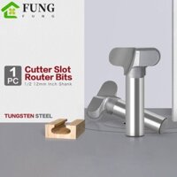 FUNG Bộ định tuyến gỗ FUNG, Mũi vát cắt tỉa khắc, Thép Carbon hình chữ T bền 1 / 2 ′ ′ 12mm Máy cắt phay chuôi Bảng tổng hợp