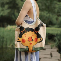 Funny Personality Niche Large Capacity Totes College Student Class Canvas Bag Female Shoulder Bag Travel Exercise Big Bag ijMI