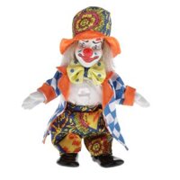 Funny Smiling Make Up Face Joker Standing Clown Doll With Clothings