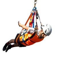 Fusion Climb Super Ripper Ii Superman Style Head First Zipline Harness Complete Kit, Orange/Black/Red/Blue