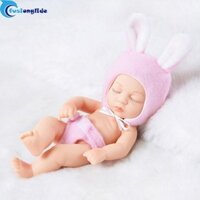 Fusionglide Búp bê trẻ mới biết đi tái sinh, Búp bê trẻ sơ sinh cảm ứng mềm mại, Búp bê tái sinh silicon silicon Mini giống như thật