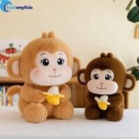 Fusionglide Chuối Khỉ Đồ Chơi Sang Trọng, Búp Bê Nhồi Bông Khỉ Lông Tơ Nhồi Bông, Khỉ Thú Nhồi Bông Mềm Hoạt Hình PP Cotton Chuối Khỉ Búp Bê Trang Trí Phòng