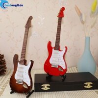 Fusionglide Nhà Búp Bê Thu Nhỏ Đàn Guitar, Nhạc Cụ Mini Gỗ Đàn Guitar Điện, Đồ Chơi Nhà Búp Bê Sáng Tạo Nhiều Màu Sắc Vintage Mini Điện Bass Mô Hình Trang Trí Phòng