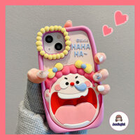 Fuuny Dễ Thương 3D Miệng Lớn Cô Gái Silicon Ốp lưng IPhone 11 14 15 Pro Max 12 13 Promax Chống Rơi Khung Dày Chống Sốc Mềm Ốp lưng