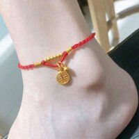 Fuzi Tròn Thương Hiệu Vòng Chân Chuông Chuyển Hạt Vòng Chân Benming Năm Dây Đỏ Chân Dây Xích Nữ Trang Sức20250209