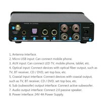FX-AUDIO D502BT Pure Digital Amplifier 2.1 Subwoofer Home HIFI Decoding Amplifier Headphone DAC AMP - Silver - EU Plug
