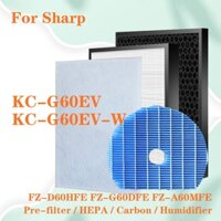 Fz-d60hfe FZ-G60DFE FZ-G60MFE Bộ lọc và tạo độ ẩm thay thế True HEPA cho các mẫu KC-G60EV-W KC-G60E KC-G60E-W KC-G60LW KCG60LW Máy lọc không khí Sharp