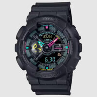 G * / SHOCK GA-110MF-1A Đồng hồ thể thao neon màu đen nhiều điểm huỳnh quang Đồng hồ kỹ thuật số Analog Đồng hồ thể thao A697