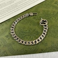 G * * U-C / C * * I Thời Trang Retro Cũ Vòng Tay Bạc Sterling Cho Nam Nữ Đẹp Trai Hip-hop Hợp Thời Trang Cặp Đôi Han