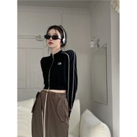 G-Fashion Áo Khoác Cardigan Mỏng Tay Dài Kẻ Sọc Thời Trang Đường Phố Mùa Thu Cho Nữ
