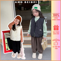 (G092304) Áo gile phao bé gái Ambb.kids phong cách Hàn Quốc, thiết kế túi chéo điệu đà đầy cá tính, có 2 màu.