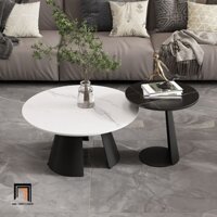 G1 Cặp 2 bàn trà xinh xắn BSF44 Cuty mặt đá trang trí tiệm shop