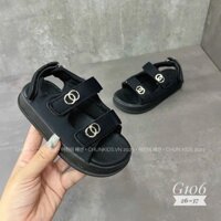 G106 - DÉP sandal vải mix đến da cho Bé