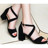 G1270 - GIÀY ELISA SANDAL MÀU ĐEN, MÀU XÁM - 5 PHÂN