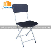 G136 Ghế gấp khung sơn tĩnh điện, đệm tựa bọc PVC mỏng