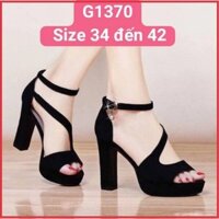G1370 - GIÀY ELISA CAO GÓT THỜI TRANG - MÀU ĐÊN - 10 PHÂN