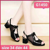 G1450 - GIÀY ELISA PHỐI LƯỚI HỞ GÓT - MÀU ĐEN - 5 PHÂN