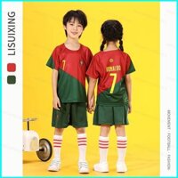 G2p 22 / 23 Bộ Trẻ Em World Cup Bồ Đào Nha Jersey Sân Nhà Ronaldo Áo Bóng Đá Quần Short Trẻ Em Phù Hợp Với P2G