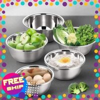 g6 Set 5 bộ rổ, thau bằng inox cao cấp