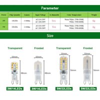 G9 3W 5W 7W Âm Trần LED Dẻo Silicone Pha Lê Halogen Ngô Bóng Đèn 110V 220V