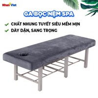 GA BỌC NỆM SPA chất liệu tuyết nhung mềm mịn êm ái dày dặn sang trọng cho giường massage hoặc thẫm mĩ, có thể may lỗ úp