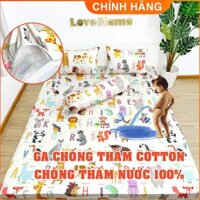 Ga chống thấm Cotton LoveMama không sột soạt bảng chữ cái ABC tiếng Anh