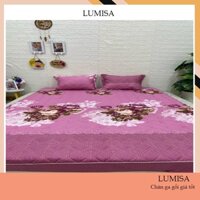 Ga chun trần bông cotton poly trải giường drap kèm vỏ gối