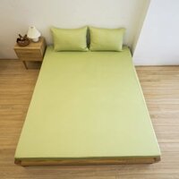 Ga giường 1m Cotton Twill Hàn Quốc Sen Đá Home Bedding cao cấp trơn màu, drap bo chun trải nệm, ra đệm 1mx2m - Xanh bơ - 1mx1m9 dày dưới 12cm