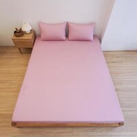 Ga giường 1m Cotton Twill Hàn Quốc Sen Đá Home Bedding cao cấp trơn màu, drap bo chun trải nệm, ra đệm 1mx2m - Hồng tím - 1mx2m dày dưới 12cm