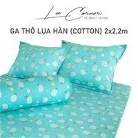 Ga giường 2m2 Thô lụa Hàn 100% Cotton cao cấp LEE CORNER nhiều hoạ tiết, ga nệm 2m2 x 2m