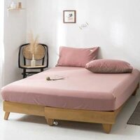 Ga giường không kèm vỏ gối Cotton Tici Hồng nhạt cao cấp - Bo chun drap ga giường đủ kích thước - 2m x 2m2