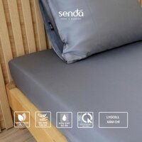 Ga giường Lụa Tencel 1m6x2m Sen Đá Home Bedding cao cấp trơn màu, drap bo chun trải nệm 1m6 x 2m, ra bọc đệm mát lạnh - Xám chì - 1m6x2m dày trên 23cm