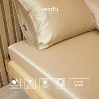 Ga giường Lụa Tencel 1m6x2m Sen Đá Home Bedding cao cấp trơn màu, drap bo chun trải nệm 1m6 x 2m, ra bọc đệm mát lạnh - Be sáng - 1m6x2m dày 13  22cm