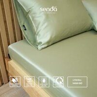 Ga giường Lụa Tencel 2mx2m2 Sen Đá Home Bedding cao cấp trơn màu, drap bo chun trải nệm 2m2 x 2m, ra bọc đệm mát lạnh - Xanh bơ - 2m2x2m dày 13  22cm
