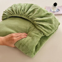 Ga giường nỉ nhung IKEA cao cấp, ga trải giường bọc nệm nỉ nhung mềm mịn giữ ấm, không rụng lông