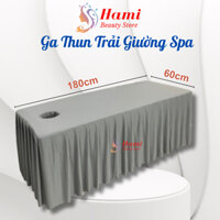 Ga giường spa, giường nối mi, giường phun xăm chất thun đẹp 60x1m8 khoét lỗ sẵn