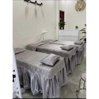 Ga giường spa, giường nối mi, giường gội vải lụa trần bông kèm vỏ gối