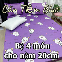 Ga giường thun LẠNH LỤA Ý, bộ 4 món cho nệm 20cm