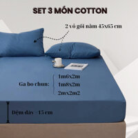 Ga gối cotton mềm thoáng khí Ecohome Bedding Drap Giường Đủ Kích Thước Trải Nệm 1m, 1m2, 1m4, 1m6, 1m8, 2m2 nệm dày 15cm